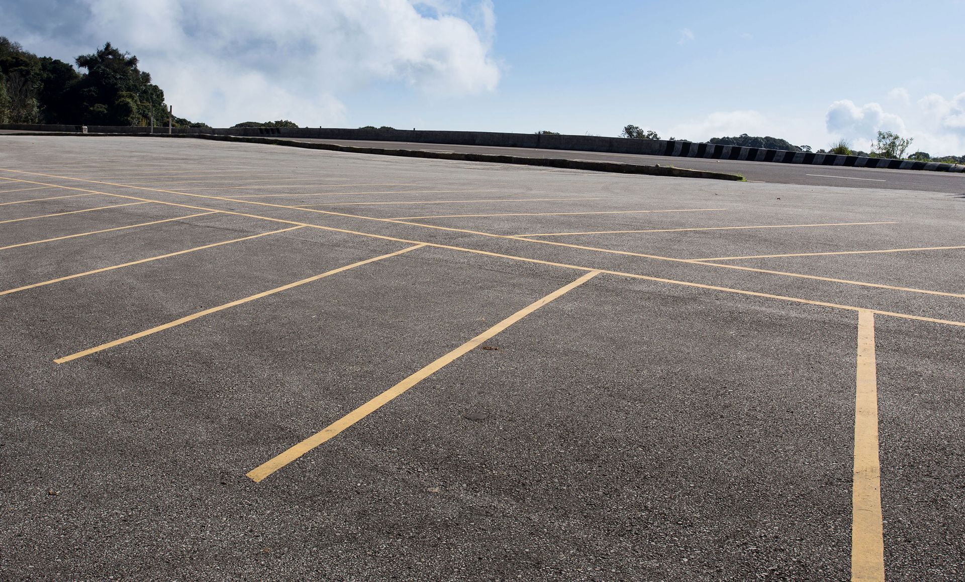 Newly paved commercial parking lot surface